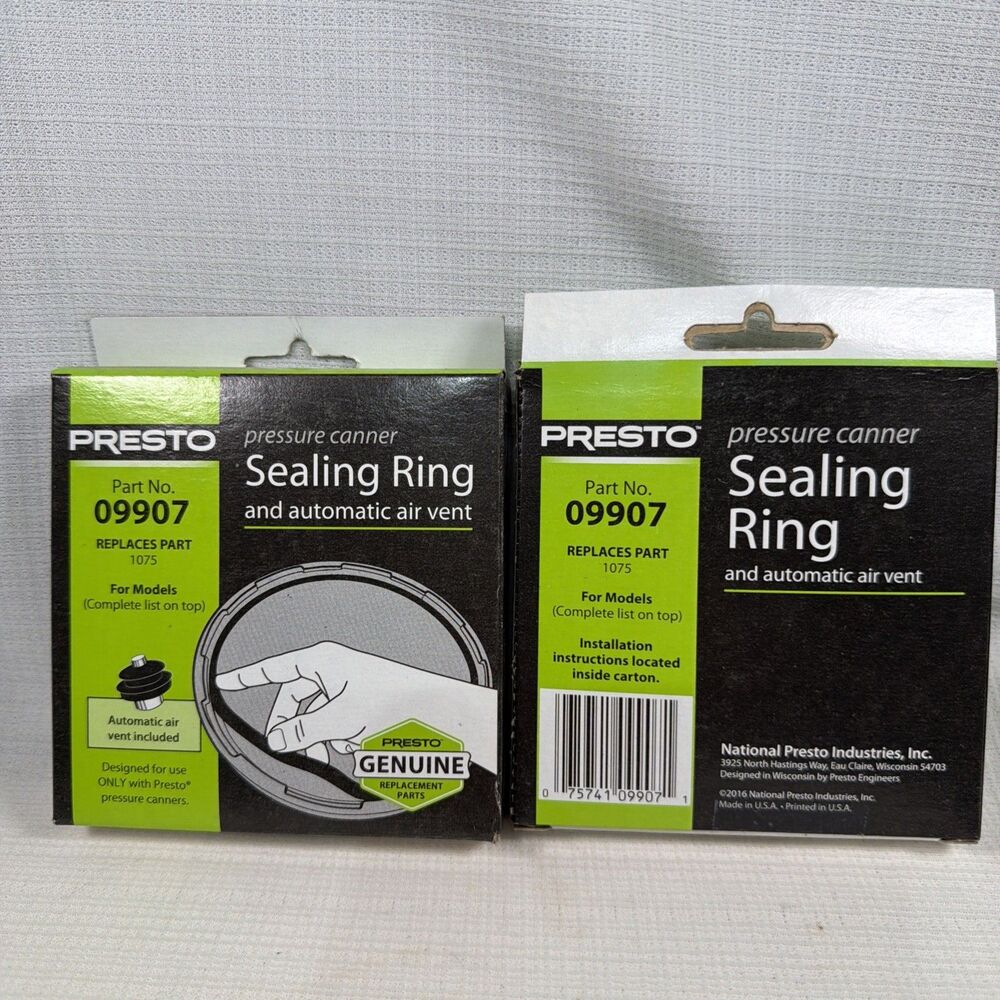 Presto 09907 Pressure Canner Sealing Ring Gasket Air Vent OEM New